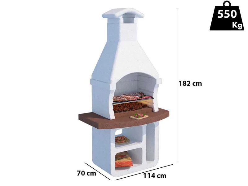 Linea VZ Los Angeles - Barbecue à bois et charbon en maçonnerie