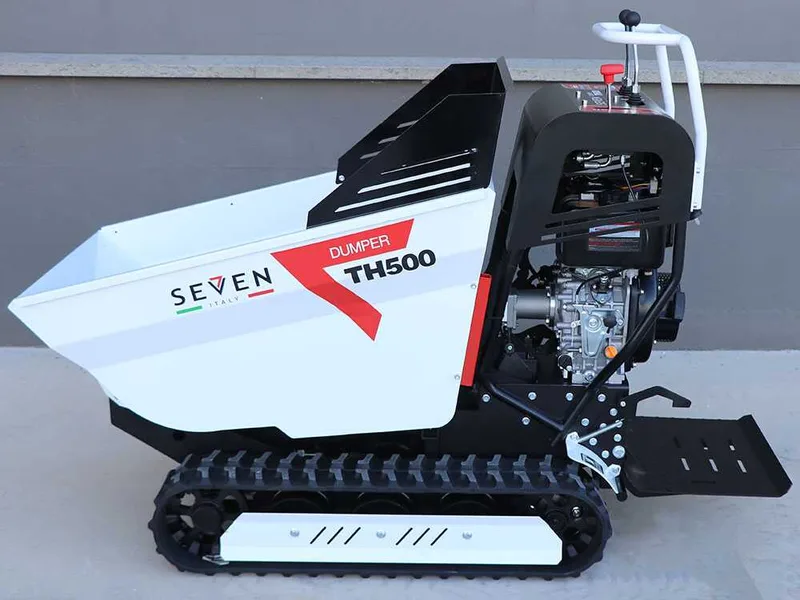 Seven Italy TH500 KM178-E - Brouette à chenilles avec benne dumper hydraulique 500 kg - Transmission hydrostatique
