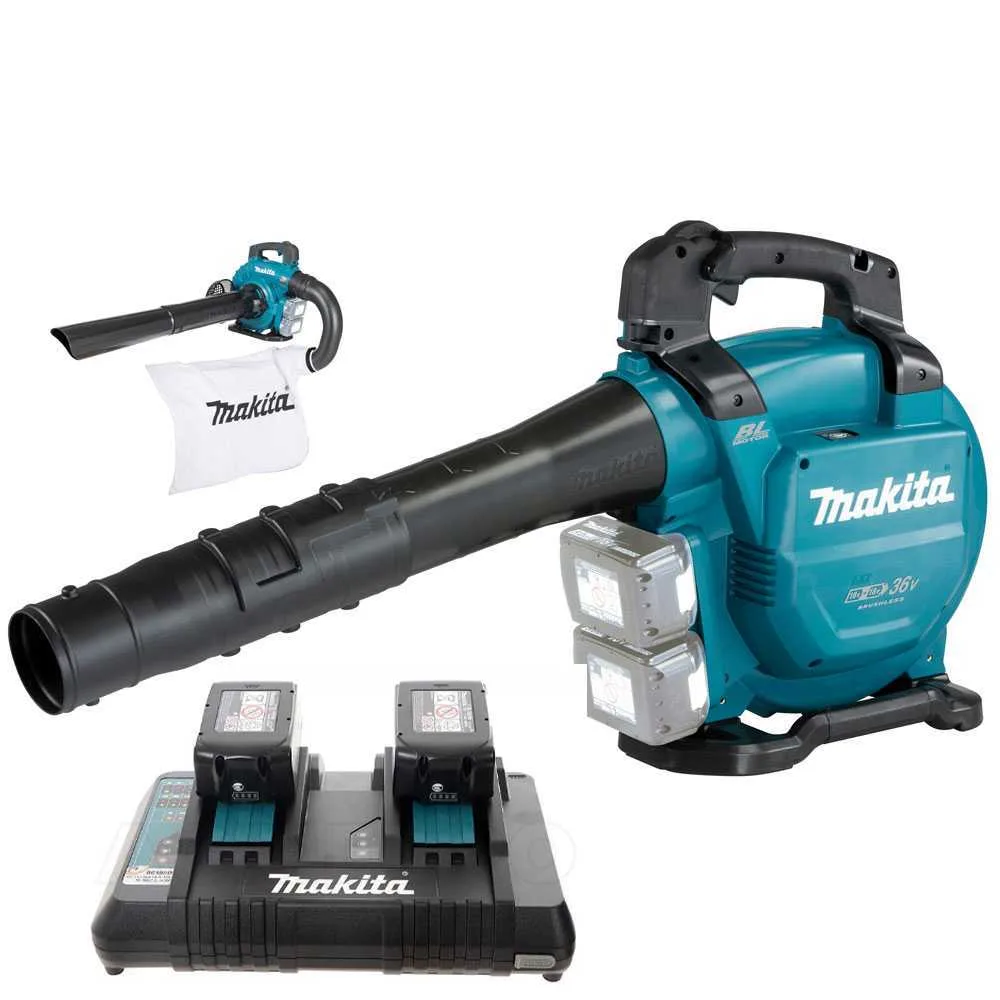 Makita DUB363 - Souffleur aspirateur à feuilles sans fil - 36 V 5 Ah
