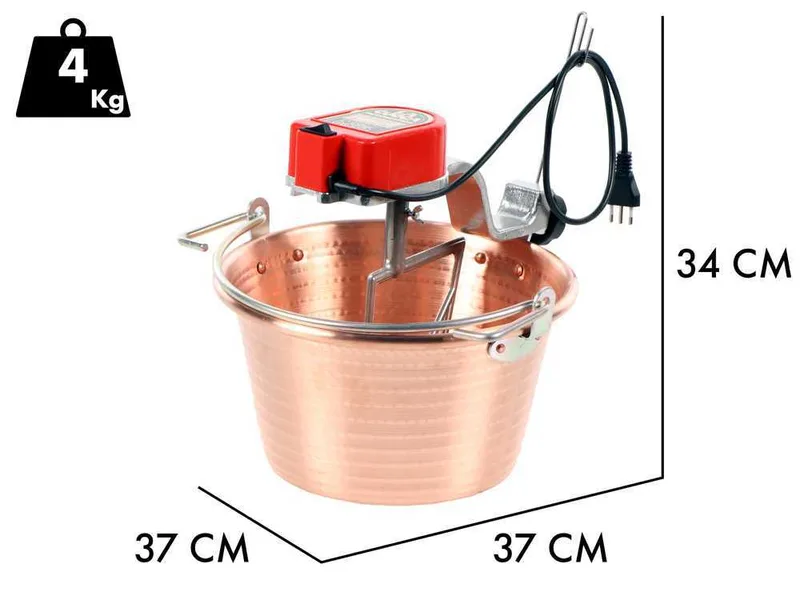 NuovaFac Cuoca Automatica à induction - Chaudron électrique en cuivre martelé - 9L - 5W