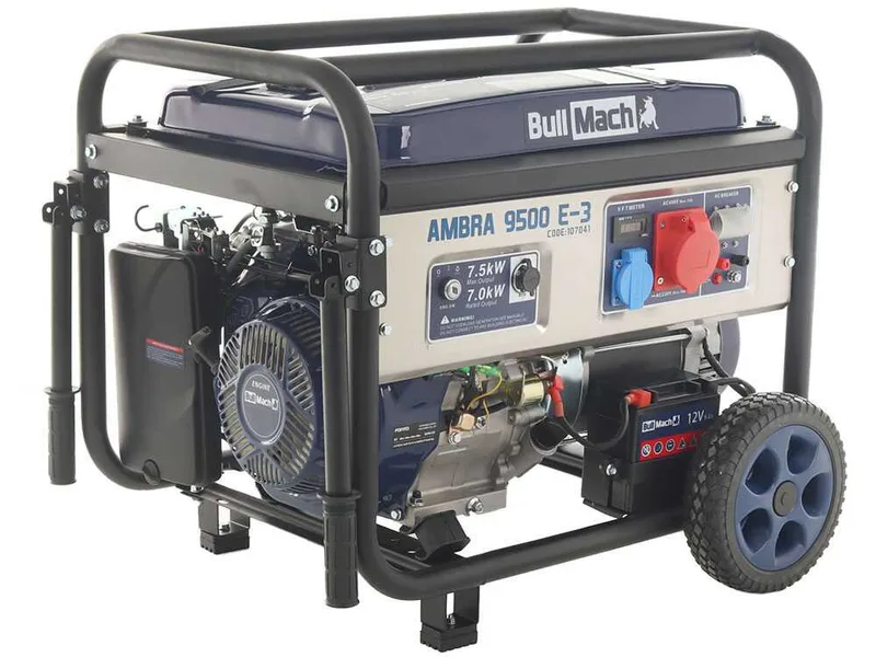 BullMach AMBRA 9500 E-3 - Groupe électrogène 7.5 Kw triphasé - Version à chariot