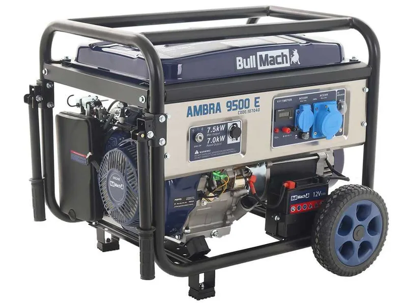 BullMach AMBRA 9500 E - Groupe électrogène 7.5 Kw monophasé - Version à chariot