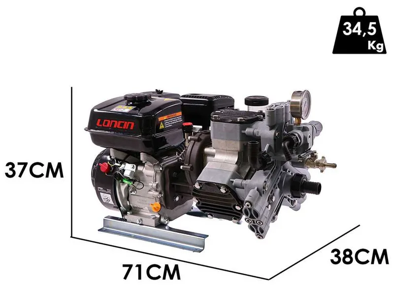 Comet MTP P40/20 BA (CE) - Motopompe thermique pour pulvérisation - moteur Loncin G200F - version pour acides et produits chimiques