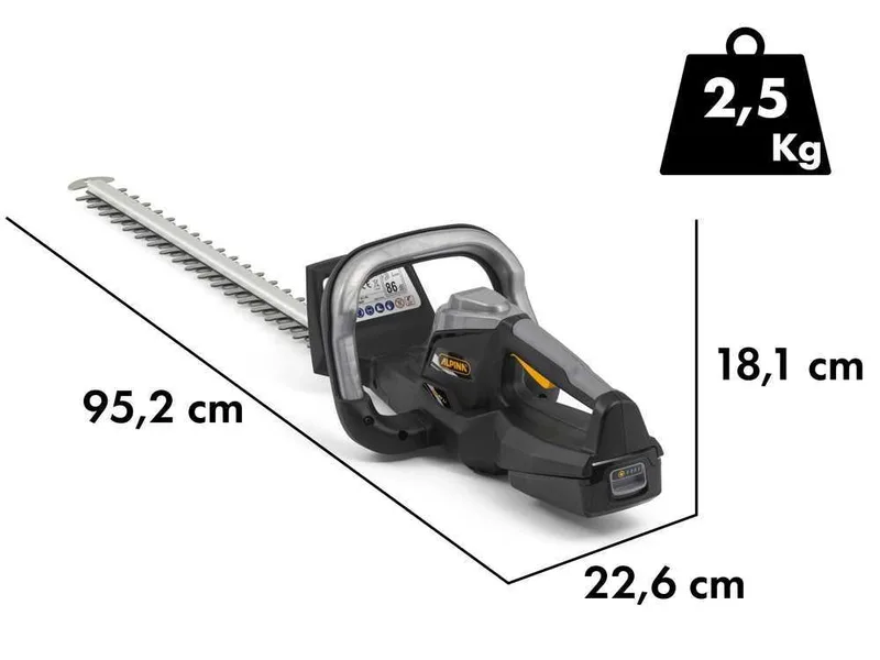 Alpina AH 20 Li Kit - Taille-haie à batterie - 20V/2Ah - Lame de 70 cm