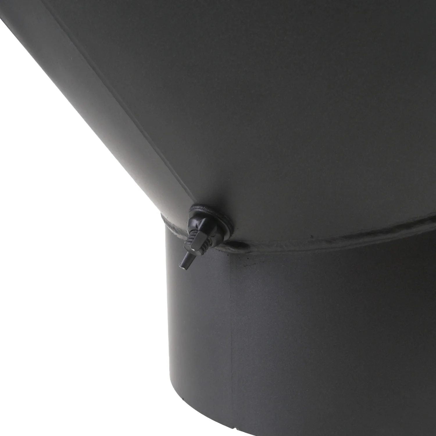Coude de conduit de fumée / Tuyau de poêle 180mm - 45° avec porte noir
