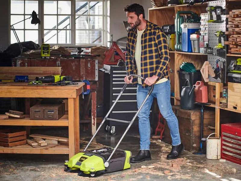 Ryobi R18SW3-0 - Balayeuse à batterie avec bac de ramassage - 18V - 4 Ah