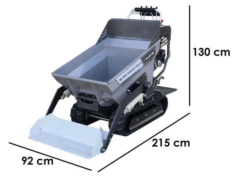 Blackstone TB-PRO 5500 DLT-Hydro - Brouette à chenilles avec benne dumper hydraulique 500 Kg - Transmission hydrostatique