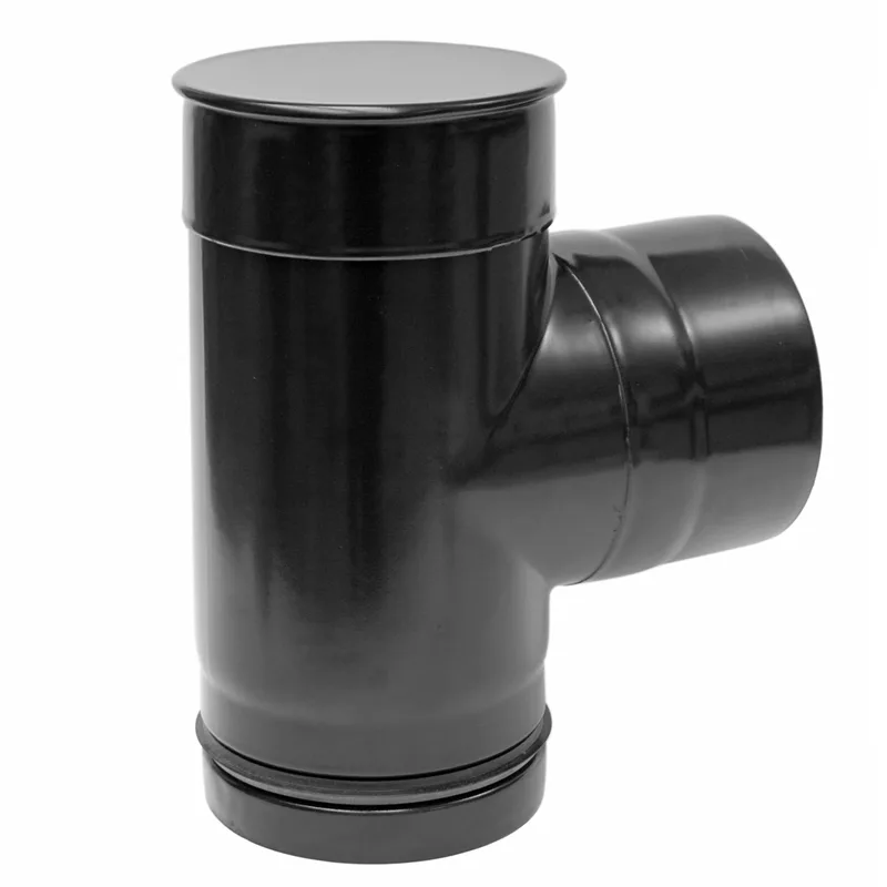 Raik conduit de poêle / tuyau de poêle 120mm - Coude à capsule sans joint (pièce en T)