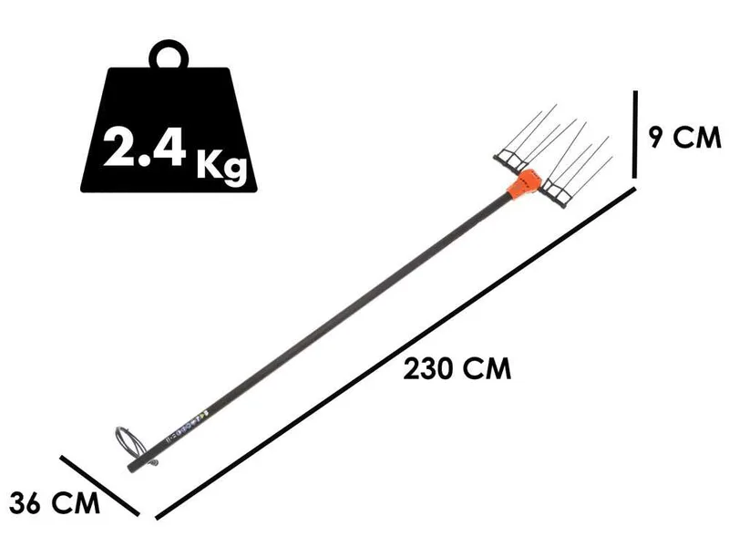 Jolly Italia V50X - Peigne vibreur électrique à batterie - 12V - Perche fixe de 2,3 mt et rallonge Step-Up