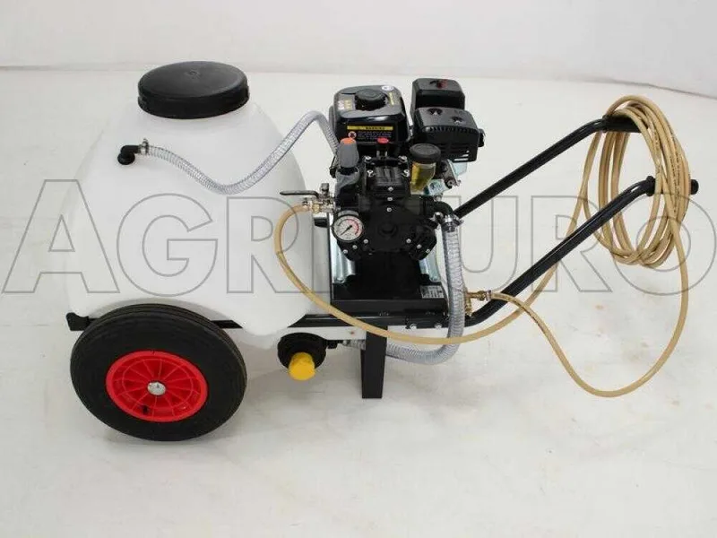 Groupe motopompe de pulvérisation Comet APS 41 - Loncin G 160 F et chariot avec cuve 120 L