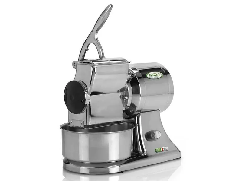 FAMA GS - Râpe électrique professionnelle - Corps en aluminium poli - triphasé - 400V / 1CV