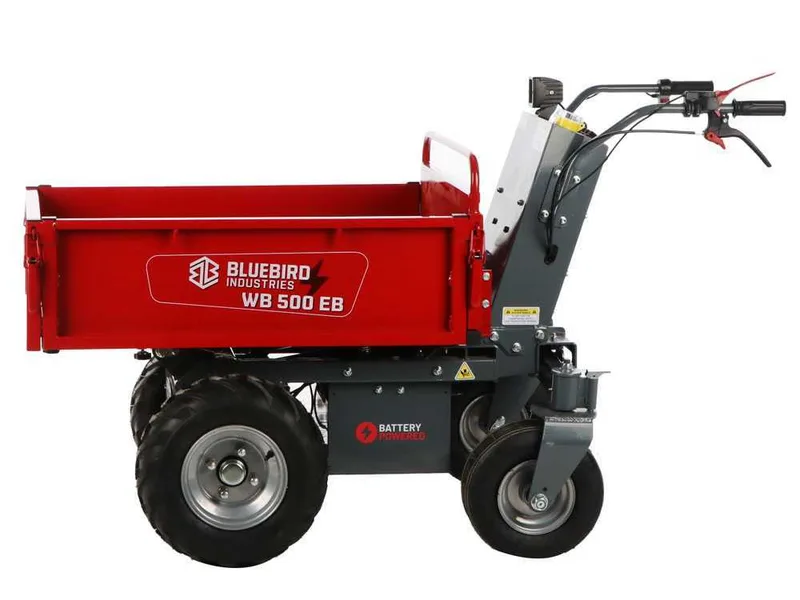 Blue Bird WB 500EB - Brouette à batterie - 48 V 32 Ah - Benne extensible