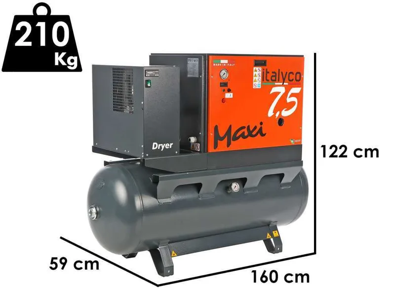 Italyco Maxi 8/270 D - Compresseur rotatif à vis - Pression max 10 bar