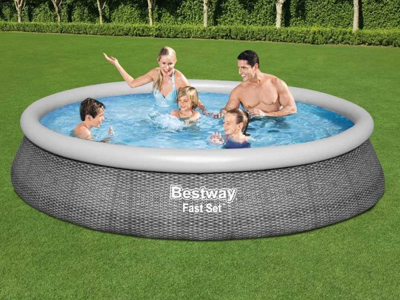 Bestway FAST Set 57376 - Ø396x84 cm - Piscine gonflable + Pompe de filtration 29 W