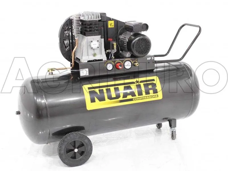 Nuair B 3800B/3M/200 TECH - Compresseur d'air électrique monophasé à courroie - Moteur 3 CV - 200 L