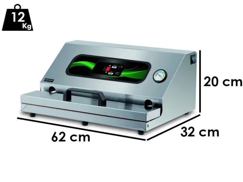 Machine à emballer sous vide professionnelle Euro 520 Pro Inox - Barre de soudure 52 cm