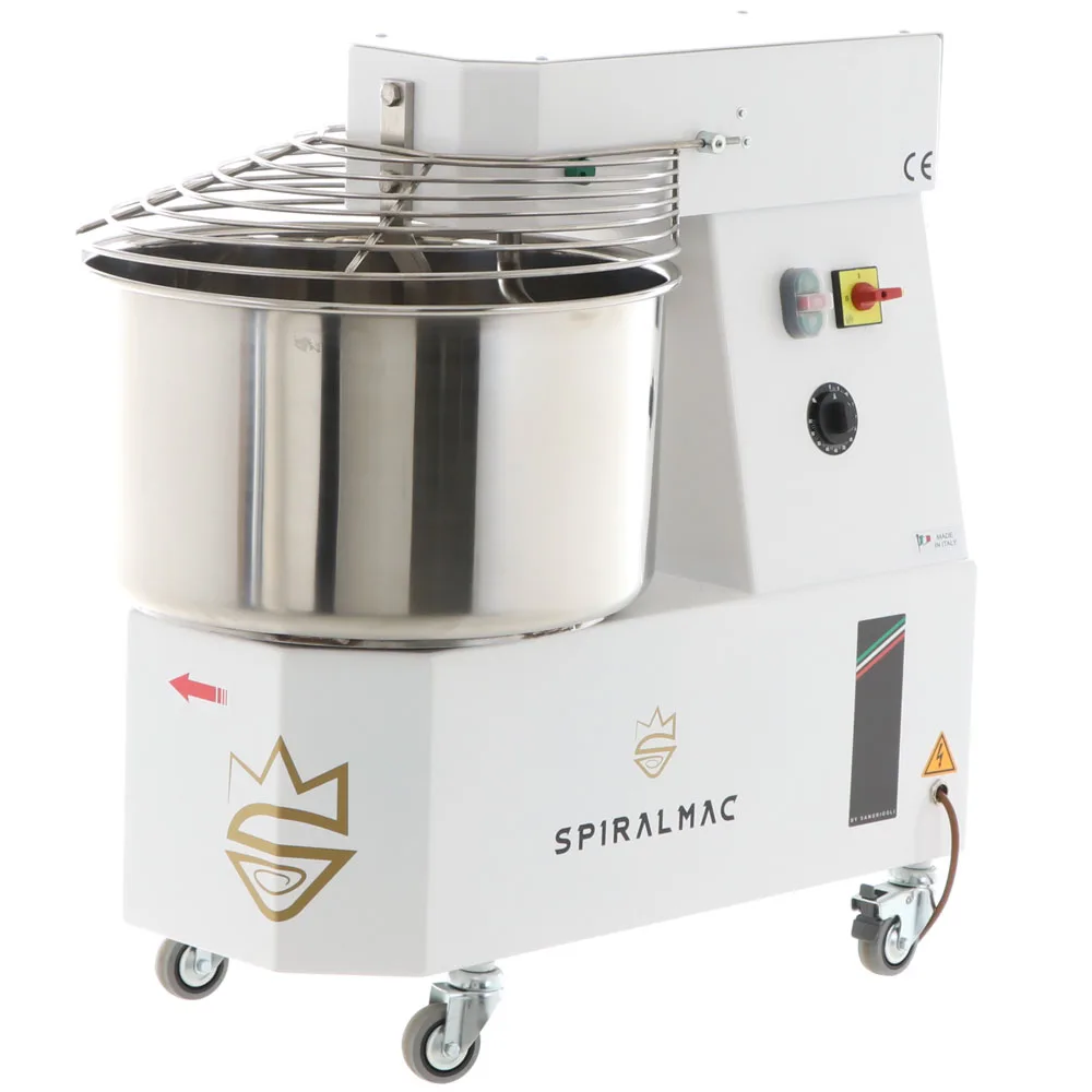 Pétrin à spirale à haut niveau d'hydratation SPIRALMAC SV38 2VEL HH triphasé - 38 Kg