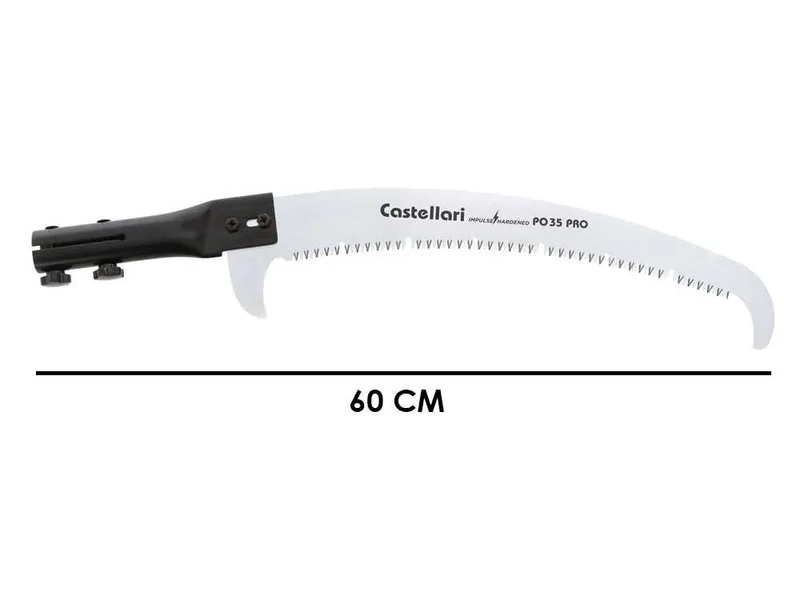Castellari PO35PRO+ATO3 - Scie à dents en « U » sur perche ovale en aluminium - 180-300 cm - Lame de 35 cm