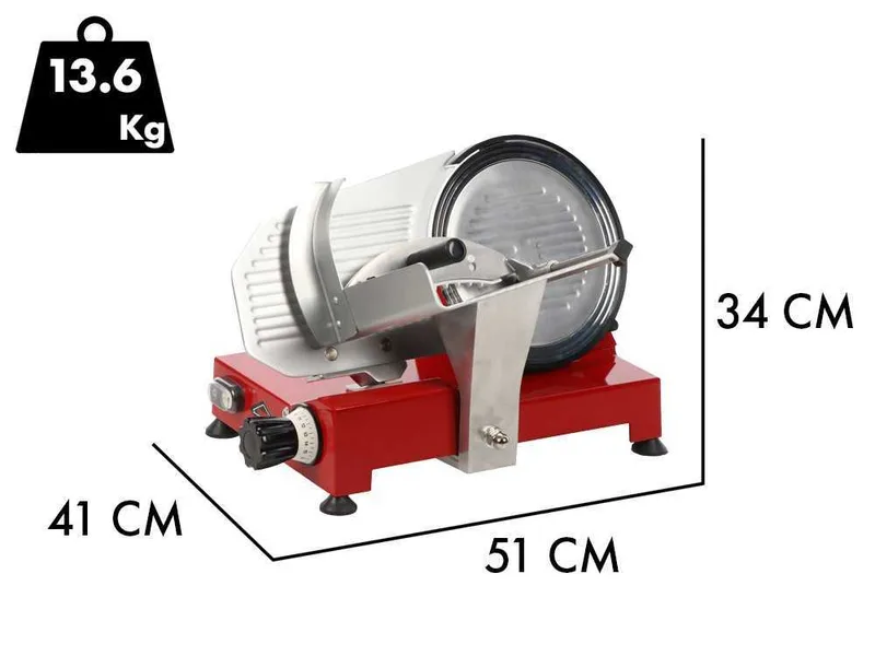 Celme ALFA 250 Rossa -Trancheuse à jambon avec lame en acier 250 mm
