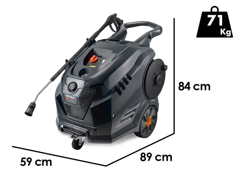 Comet New Scout 150 Extra - Nettoyeur haute pression à eau chaude professionnel - 150 bar max - 540 L/h