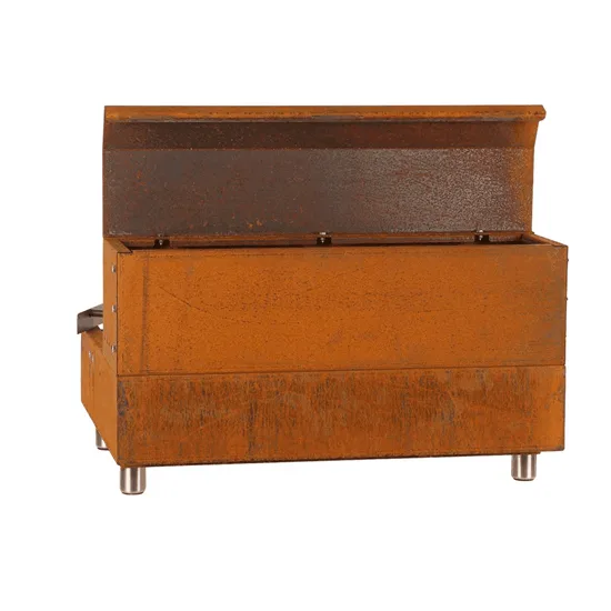 Folpo - Barbecue à bois et à charbon en acier Corten