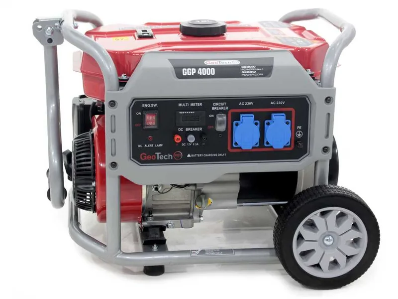 GeoTech Pro GGP 4000 - Groupe électrogène sur chariot avec AVR 3.6 kW - Continue 3.2 kw Monophasé