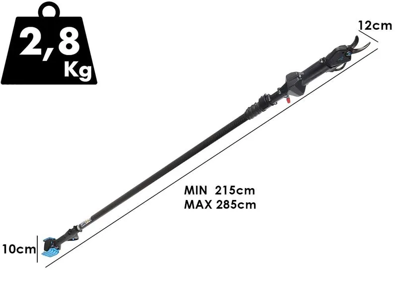 Campagnola NOVA 40 - Sécateur électrique à batterie sur perche 150-220cm - 21.6V 5Ah - Diamètre de coupe 40 mm