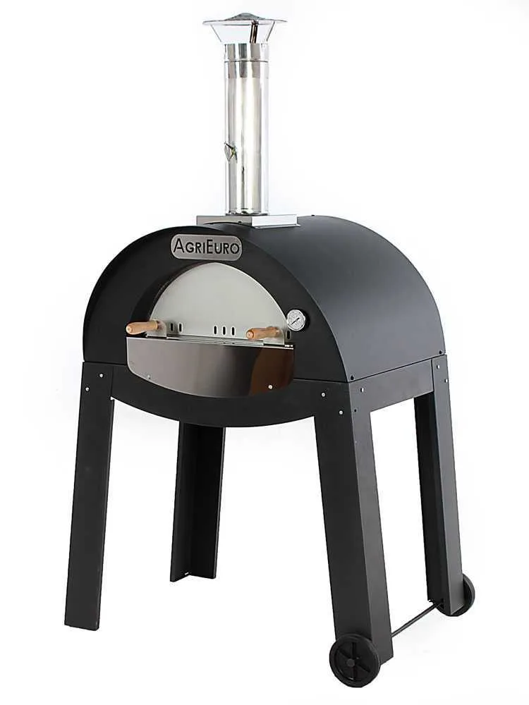 AgriEuro Mini Cibus - Four à bois pour pizza d'extérieur 70x50 - Capacité de cuisson : 2 pizzas