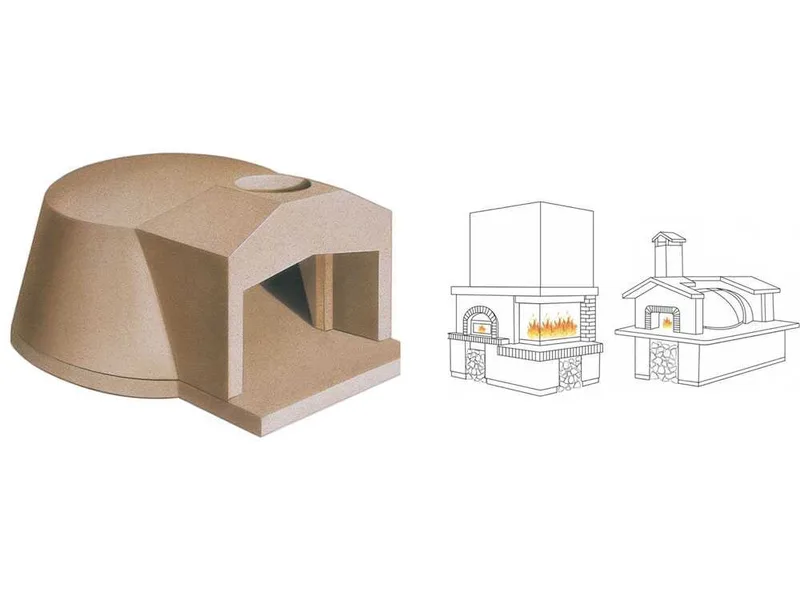Linea VZ F1 - Four à bois encastrable avec chambre Ø 85 cm - Capacité de cuisson 3 pizzas