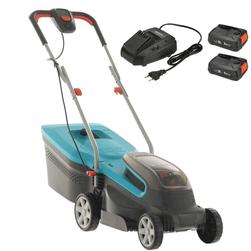 Tondeuse à gazon sur batterie Gardena PowerMax 32/36V P4A - 2 Batteries 18V/2.5Ah - Largeur de coupe 32 cm