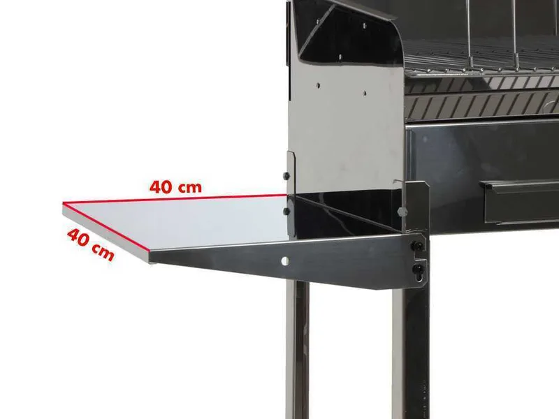 Mille Achille Small - Barbecue à charbon en acier inox artisanal - 47,5x37 cm