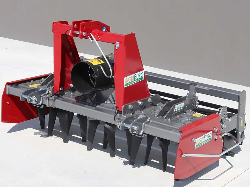 Herse rotative RH150 - largeur de travail 150 cm - 14 lames série médium - Rouleau à cage