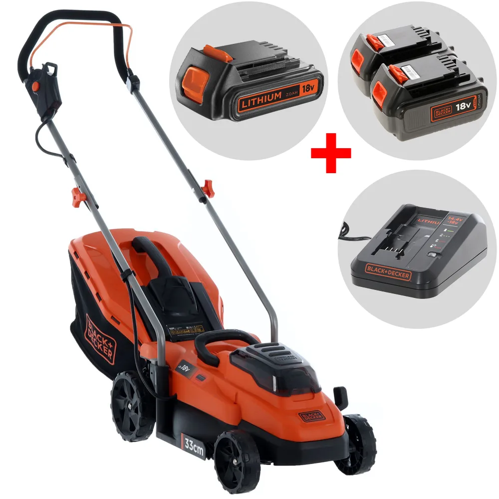 Tondeuse à gazon électrique à batterie Black & Decker BCMW33184L2-QW - 36V 4Ah + une batterie 18V 2Ah
