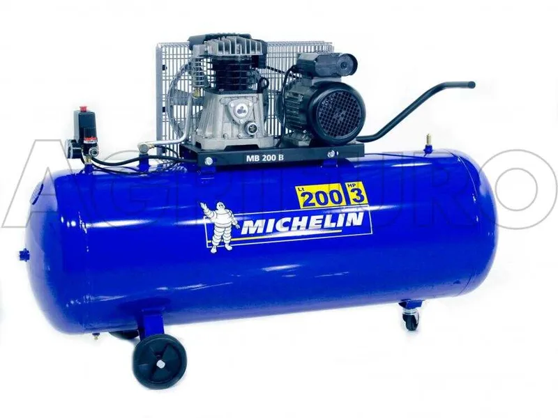Michelin MB 200 3B - Compresseur d'air électrique monophasé à courroie - Moteur 3 CV - 200 L