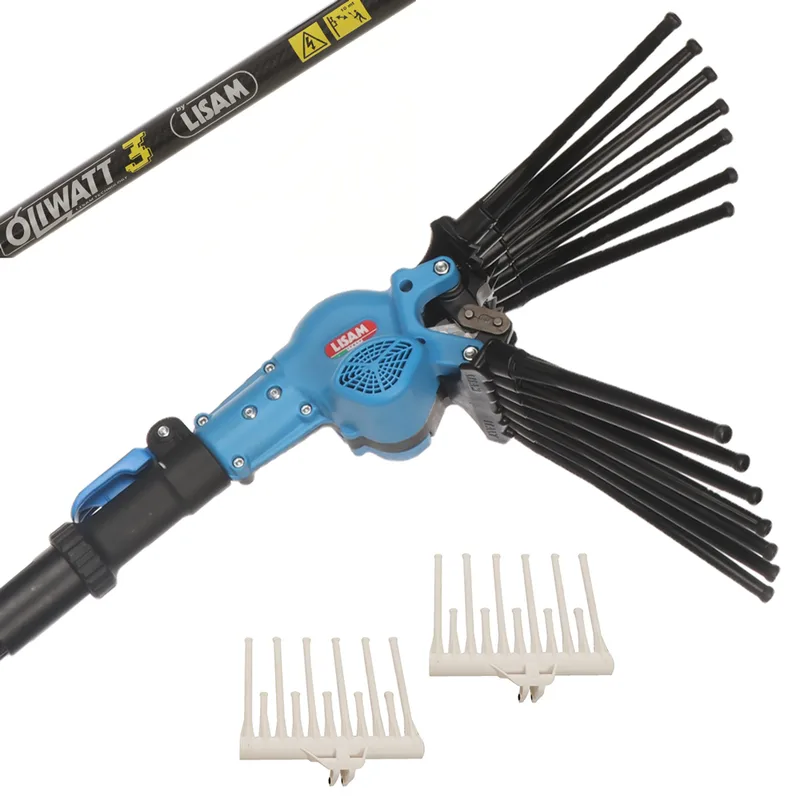 Lisam Oliwatt 3 - Peigne vibreur électrique à batterie - Avec dents en nylon - 235-330 cm - Perche télescopique