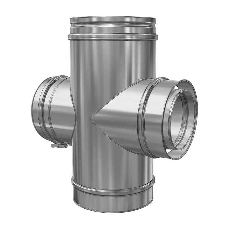Schiedel ICS raccordement tuyaux 90° Ø180 avec raccordement pour trappe de visite rond pour combustibles solides double paroi brillant