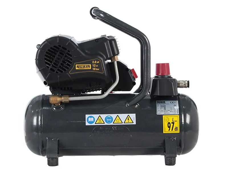 Nuair Fu 227/10/12 - Compresseur d'air électrique compact portatif - Moteur 2 CV - 12 L