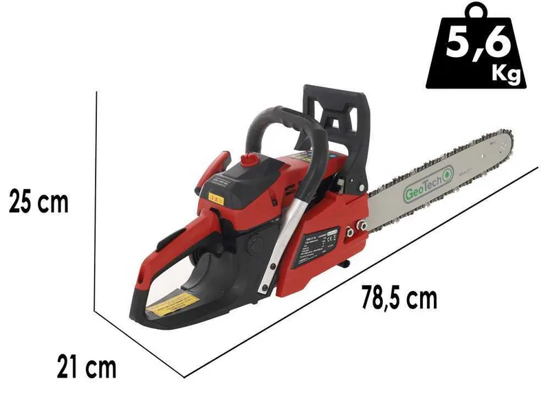GeoTech GMS 37-40 - Tronçonneuse de taille thermique - Barre de 40 cm