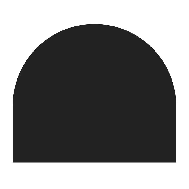 Plaque de sol Raik B3 demi-ronde noire thermolaquée 1000 x 1200 mm