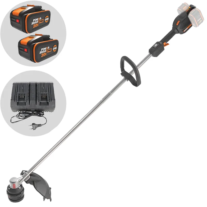 Worx Nitro WG185E - Débroussailleuse à batterie - 40 V - 2x20 V/4 Ah