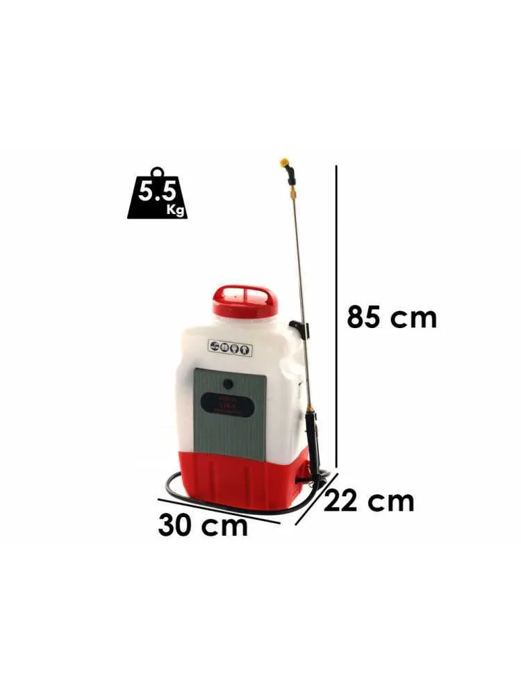Pompe de pulvérisation électrique à batterie S16-E Wortex - 4 bars avec batterie 12V/8Ah