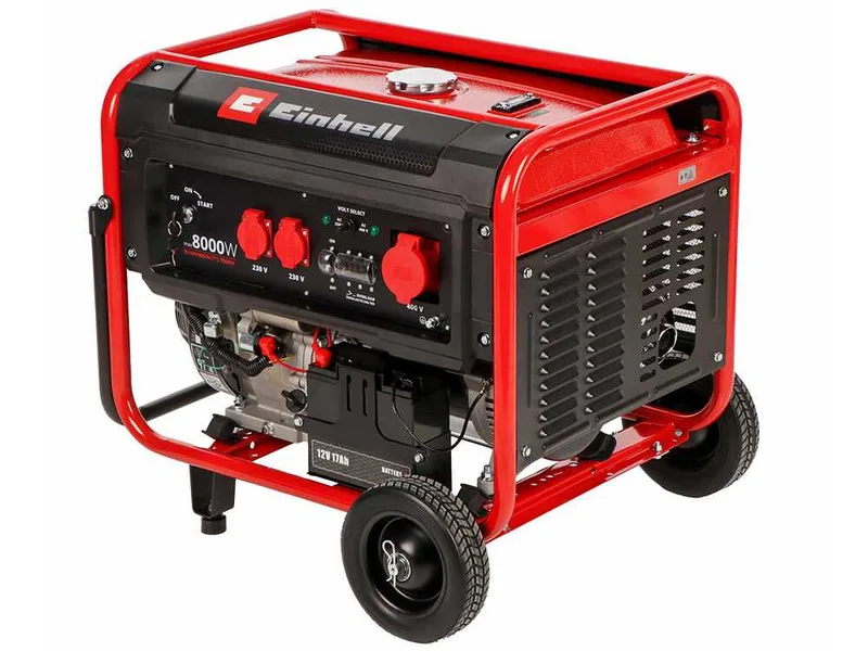 Einhell TC-PG 8000 - Groupe électrogène à essence AVR 8.0 kW - Continu 7.5 kW triphasé