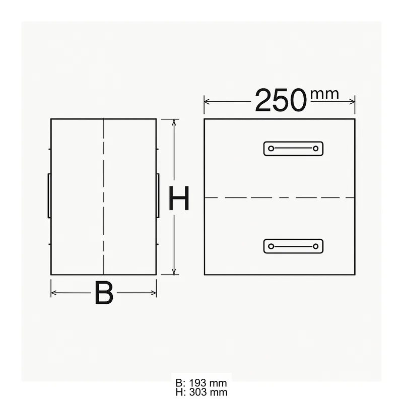 Schiedel cadre de montage 250mm 193x303 mat