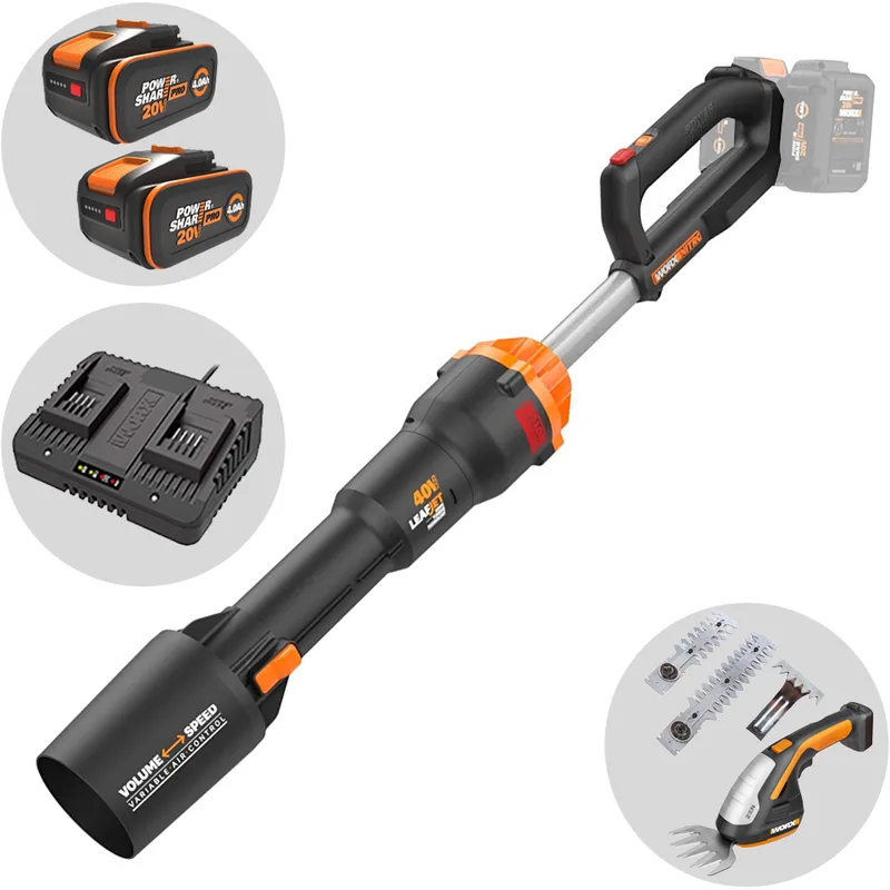 Worx NITRO WG585E - Souffleur à batterie - 2 batteries de 20V 4Ah