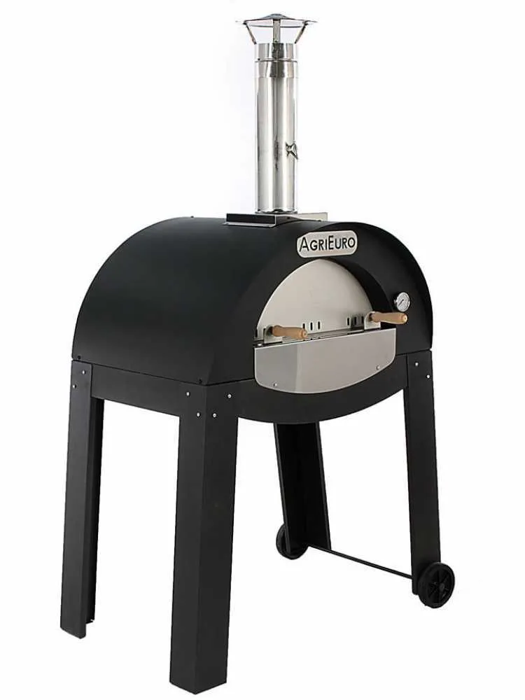 AgriEuro Mini Cibus - Four à bois pour pizza d'extérieur 70x50 - Capacité de cuisson : 2 pizzas