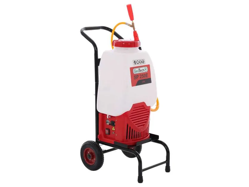 GeoTech SP 250 E - Pulvérisateur à batterie dorsal + chariot - 25 L