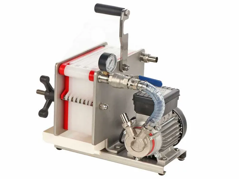 Enotecnica Pillan FC8 - Filtre à vin professionnel pour 8 cartons 20x20 cm - Châssis INOX et pompe NOVAX