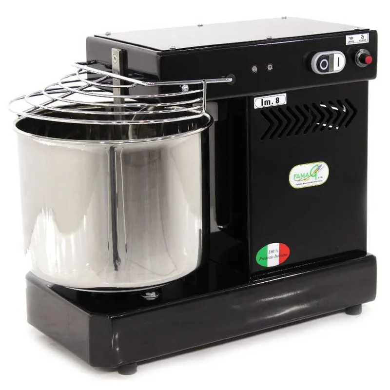 Pétrin à spirale à 10 vitesses avec moteur électrique Famag IM 8 - 8 KG - Noir