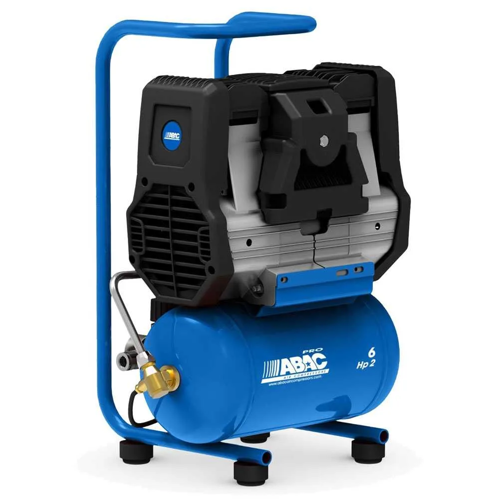 Abac start silent OS20P - Compresseur d'air électrique monophasé silencieux, sans huile - Moteur 2 CV - 6 L