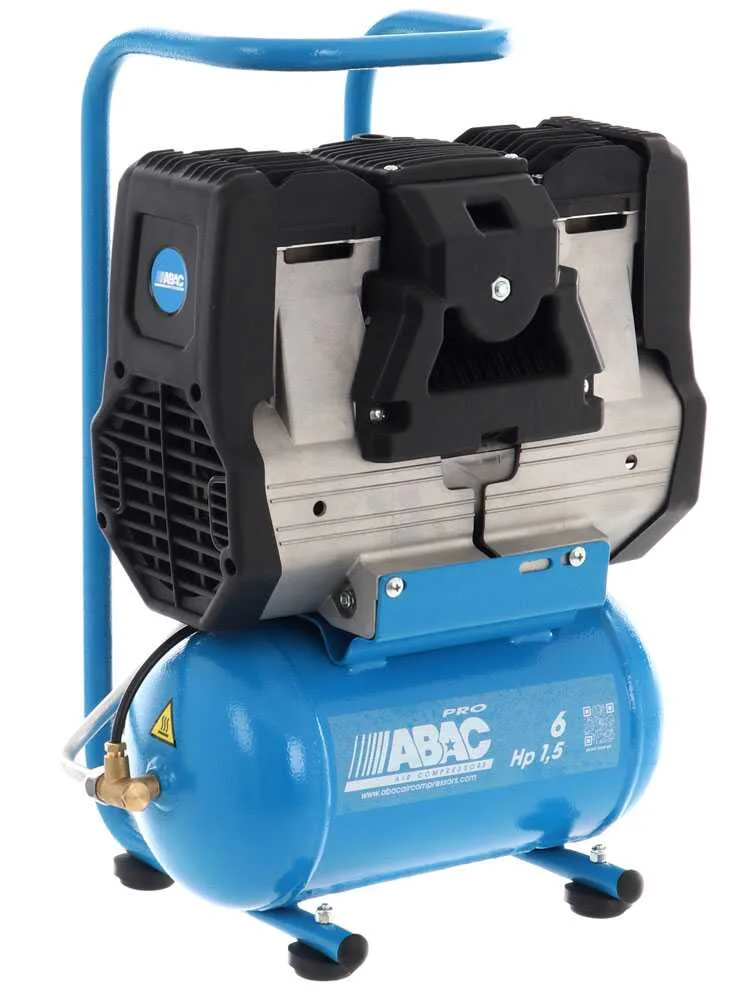 Abac start silent OS15P - Compresseur d'air électrique monophasé silencieux, sans huile - Moteur 1,5 CV - 6 L
